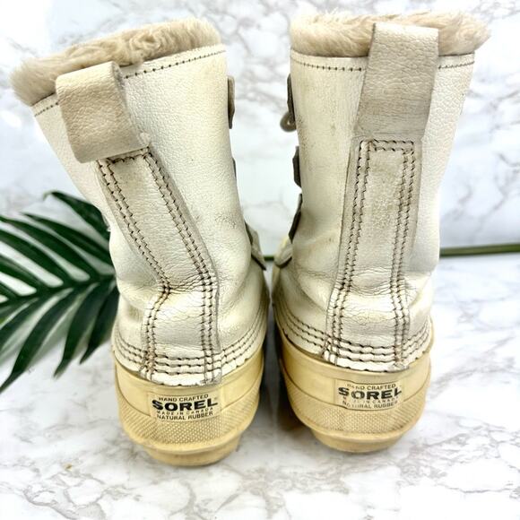 Sorel Mid Calf Fur Lined Waterproof Boots White 7 - Picture 3 of 9